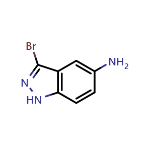 Chemical structure of 3-Bromo-1H-indazol-5-amine , CAS 478837-59-1, AChemBlock L14059