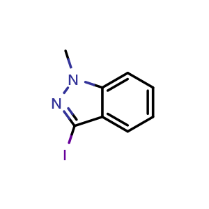 Chemical structure of 3-Iodo-1-methyl-1H-indazole , CAS 52088-10-5, AChemBlock L14062