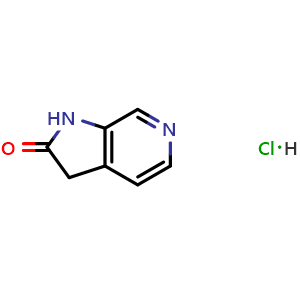 Chemical structure of 1H,2H,3H-Pyrrolo[2,3-c]pyridin-2-one hydrochloride , CAS 295327-22-9, AChemBlock L14128