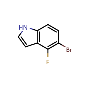Chemical structure of 5-Bromo-4-fluoro-1H-indole , CAS 344790-96-1, AChemBlock L14129