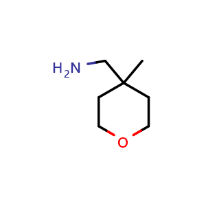 Chemical structure of (4-Methyloxan-4-yl)methanamine , CAS 65626-24-6, AChemBlock L14134