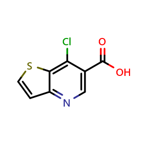 Chemical structure of 7-Chlorothieno[3,2-b]pyridine-6-carboxylic acid , CAS 90690-94-1, AChemBlock L14142