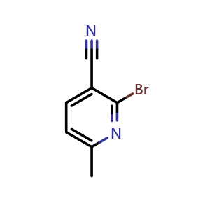 Chemical structure of 2-Bromo-6-methylpyridine-3-carbonitrile , CAS 155265-57-9, AChemBlock L14166