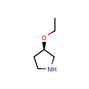 Chemical structure of (3R)-3-Ethoxypyrrolidine , CAS 651341-51-4, AChemBlock L14178