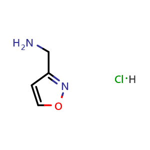 Chemical structure of (1,2-Oxazol-3-yl)methanamine hydrochloride , CAS 1187933-48-7, AChemBlock L14199