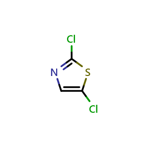 Chemical structure of 2,5-Dichloro-1,3-thiazole , CAS 16629-14-4, AChemBlock L14230