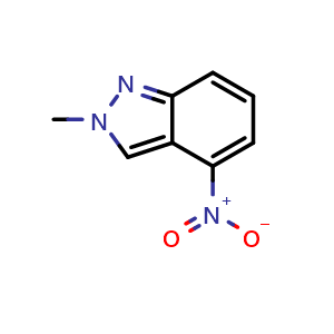 Chemical structure of 2-Methyl-4-nitro-2H-indazole , CAS 26120-44-5, AChemBlock L14248
