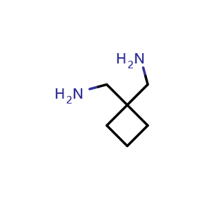 Chemical structure of 1,1-Cyclobutanedimethanamine , CAS 38932-71-7, AChemBlock L14257