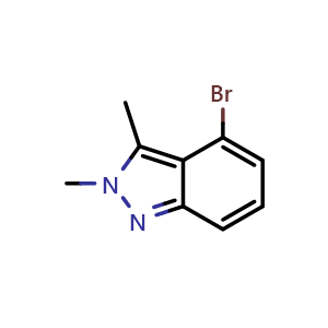 Chemical structure of 4-Bromo-2,3-dimethyl-2H-indazole , CAS 1159511-85-9, AChemBlock L14262