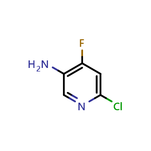 Chemical structure of 6-chloro-4-fluoropyridin-3-amine , CAS 1256811-74-1, AChemBlock L14317