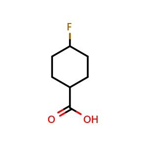 Chemical structure of 4-Fluorocyclohexanecarboxylic acid , CAS 95233-41-3, AChemBlock L14338