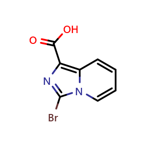 Chemical structure of 3-Bromoimidazo[1,5-a]pyridine-1-carboxylic acid , CAS 1119512-48-9, AChemBlock L14351