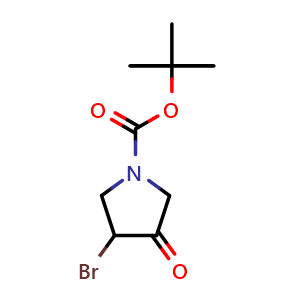 Chemical structure of Tert-butyl 3-bromo-4-oxopyrrolidine-1-carboxylate , CAS 885278-03-5, AChemBlock L14364
