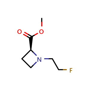 Chemical structure of methyl (S)-1-(2-fluoroethyl)azetidine-2-carboxylate , CAS 1860033-52-8, AChemBlock L14370