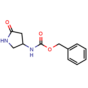 Chemical structure of Benzyl N-(5-oxopyrrolidin-3-yl)carbamate , CAS 88016-16-4, AChemBlock L14387