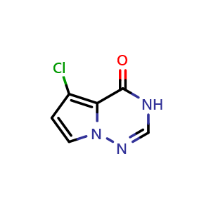 Chemical structure of 5-Chloro-3H,4H-pyrrolo[2,1-f][1,2,4]triazin-4-one , CAS 888720-60-3, AChemBlock L14388