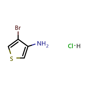 Chemical structure of 4-Bromothiophen-3-amine hydrochloride , CAS 1864015-49-5, AChemBlock L14406