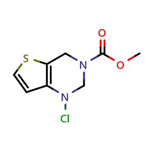 Chemical structure of Methyl 4-chlorothieno[3,2-d]pyrimidine-6-carboxylate , CAS 1363381-65-0, AChemBlock L14411