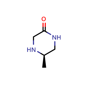 Chemical structure of (5R)-5-Methylpiperazin-2-one , CAS 1240589-51-8, AChemBlock L14453