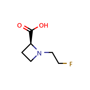 Chemical structure of (S)-1-(2-fluoroethyl)azetidine-2-carboxylic acid , CAS 1946010-84-9, AChemBlock L14458