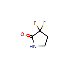 Chemical structure of 3,3-Difluoropyrrolidin-2-one , CAS 162970-49-2, AChemBlock L14522