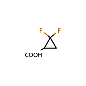 Chemical structure of 2,2-difluorocyclopropane-1-carboxylic acid , CAS 107873-03-0, AChemBlock L14556