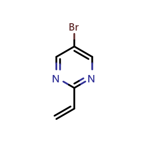 Chemical structure of 5-bromo-2-ethenylpyrimidine , CAS 883901-68-6, AChemBlock L14561