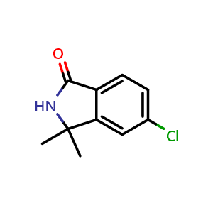 Chemical structure of 5-chloro-3,3-dimethyl-2,3-dihydro-1H-isoindol-1-one , CAS 1440519-63-0, AChemBlock L14565