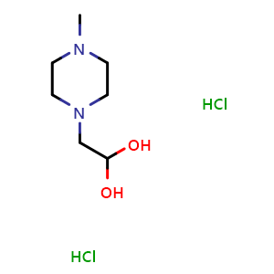 Chemical structure of 2-(4-methylpiperazin-1-yl)ethane-1,1-diol dihydrochloride , CAS 2007916-67-6, AChemBlock L14596