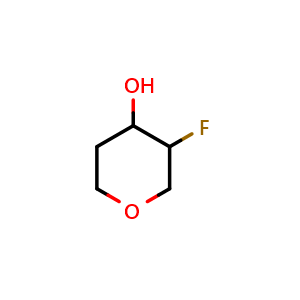 Chemical structure of 3-fluorooxan-4-ol , CAS 1481690-51-0, AChemBlock L14603
