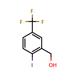 Chemical structure of [2-iodo-5-(trifluoromethyl)phenyl]methanol , CAS 702641-05-2, AChemBlock L14667