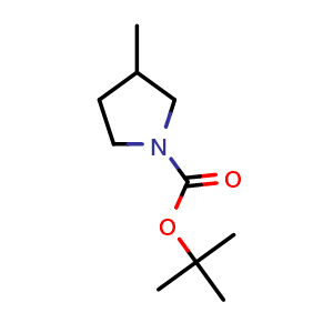 Chemical structure of tert-butyl 3-methylpyrrolidine-1-carboxylate , CAS 1256818-37-7, AChemBlock L14674