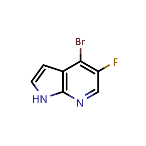 Chemical structure of 4-bromo-5-fluoro-1H-pyrrolo[2,3-b]pyridine , CAS 916177-01-0, AChemBlock L14679