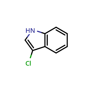 Chemical structure of 3-chloro-1H-indole , CAS 16863-96-0, AChemBlock L14683