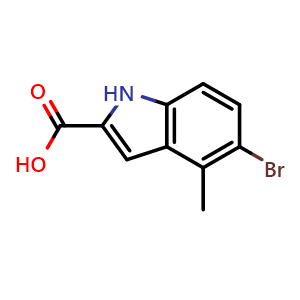 Chemical structure of 5-bromo-4-methyl-1H-indole-2-carboxylic acid , CAS 50536-58-8, AChemBlock L14698