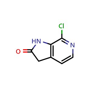 Chemical structure of 7-chloro-1H,2H,3H-pyrrolo[2,3-c]pyridin-2-one , CAS 178393-20-9, AChemBlock L14715