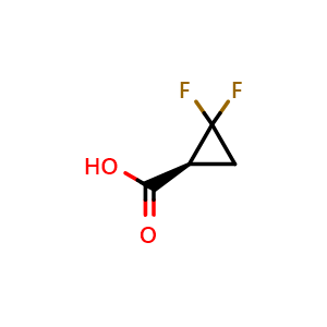 Chemical structure of (1S)-2,2-difluorocyclopropane-1-carboxylic acid , CAS 1883301-82-3, AChemBlock L14727