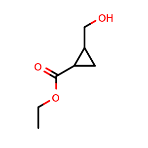 Chemical structure of Ethyl 2-(hydroxymethyl)cyclopropane-1-carboxylate , CAS 15224-11-0, AChemBlock L14731