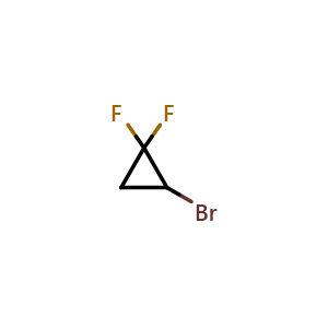 Chemical structure of 2-Bromo-1,1-difluorocyclopropane , CAS 51326-64-8, AChemBlock L14733