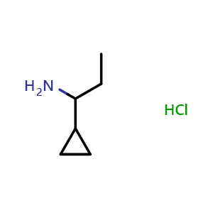 Chemical structure of 1-cyclopropylpropan-1-amine hydrochloride , CAS 677743-70-3, AChemBlock L14734
