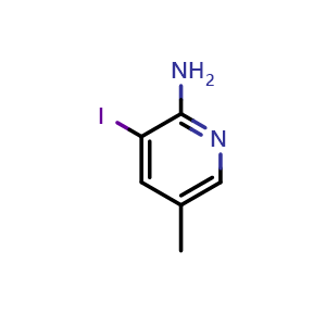 Chemical structure of 3-iodo-5-methylpyridin-2-amine , CAS 211308-79-1, AChemBlock L14762
