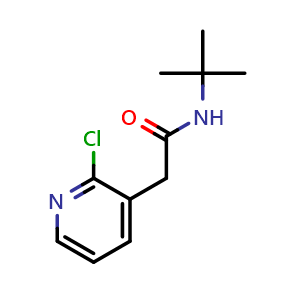 Chemical structure of N-tert-butyl-2-(2-chloropyridin-3-yl)acetamide , CAS 864365-04-8, AChemBlock L14775