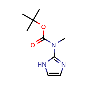 Chemical structure of tert-butyl N-(1H-imidazol-2-yl)-N-methylcarbamate , CAS 1936593-51-9, AChemBlock L14788