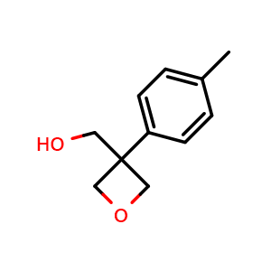 Chemical structure of [3-(4-methylphenyl)oxetan-3-yl]methanol , CAS 1903050-29-2, AChemBlock L14801