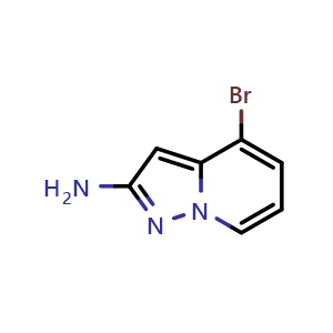 Chemical structure of 4-bromopyrazolo[1,5-a]pyridin-2-amine , CAS 1404309-51-8, AChemBlock L14808