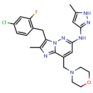 Chemical structure of Gandotinib , CAS 1229236-86-5, AChemBlock L14811