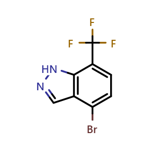 Chemical structure of 4-Bromo-7-(trifluoromethyl)-1H-indazole , CAS 1186334-79-1, AChemBlock L14824