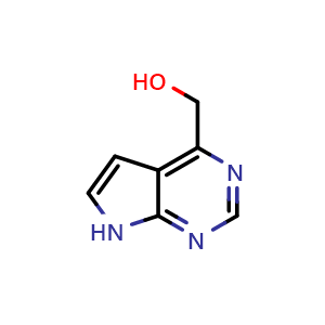 Chemical structure of 7H-pyrrolo[2,3-d]pyrimidin-4-ylmethanol , CAS 1638767-76-6, AChemBlock L14857
