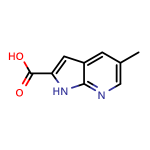 Chemical structure of 5-methyl-1H-pyrrolo[2,3-b]pyridine-2-carboxylic acid , CAS 1638767-97-1, AChemBlock L14862