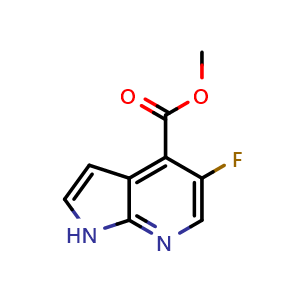 Chemical structure of methyl 5-fluoro-1H-pyrrolo[2,3-b]pyridine-4-carboxylate , CAS 1190310-24-7, AChemBlock L14869